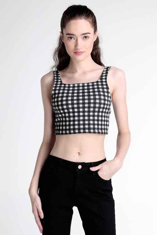 Semi Fit Tank Top With Back Knot Detail