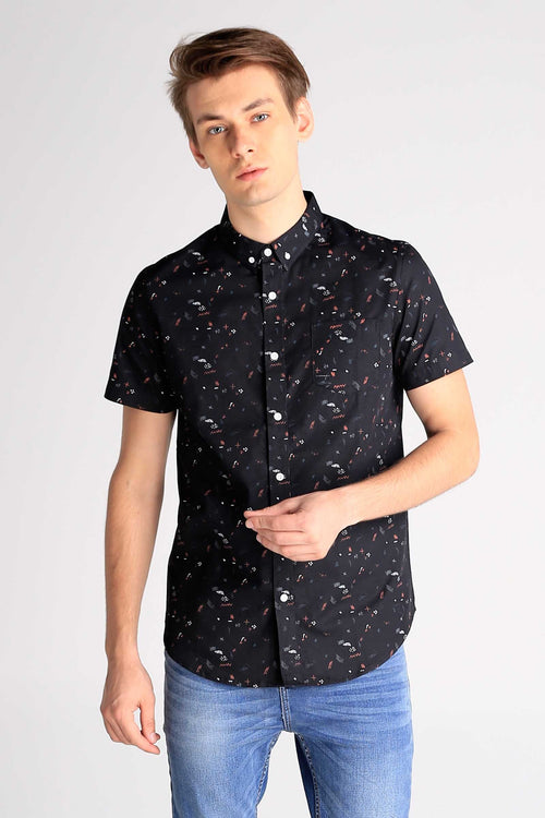 Poplin Shirt With All-Over Print