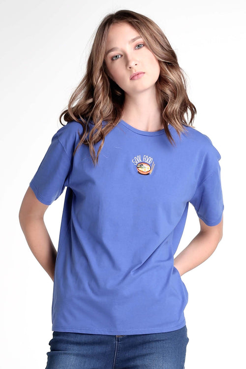 Boyfriend Fit Tee With Embroidery