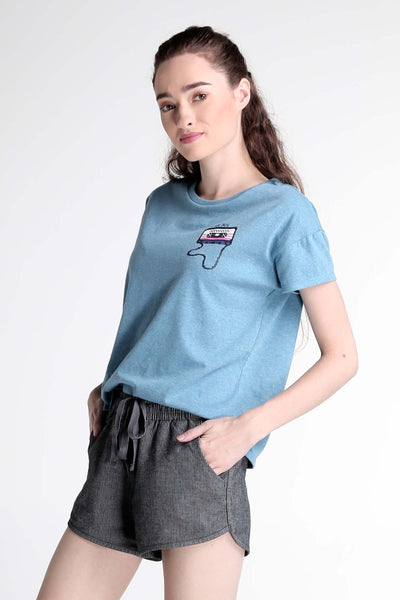 Semi Fit Tee With Graphic Print