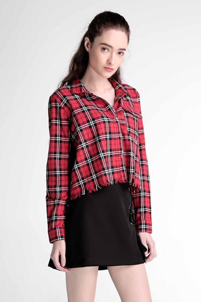 Flannel Shirt With Raw Edge Effect