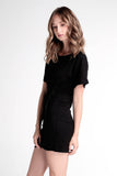 Ribbed Dress with Corset Detail