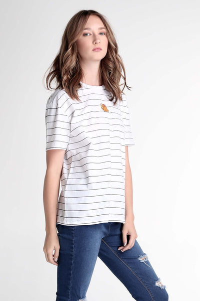 Boyfriend Fit Tee With Embroidery